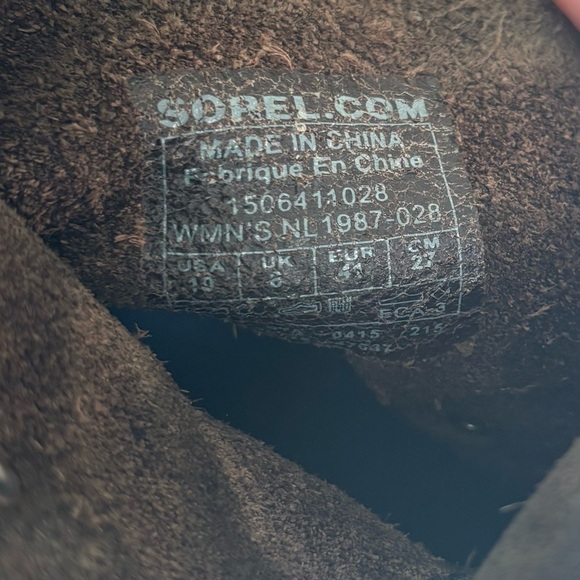 Sorel Joan Of Arctic Wedge Boots Women's 10 Distressed Brown Leather Lace Up - Picture 7 of 7